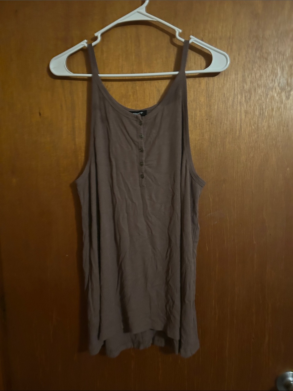 mittoshop Women’s Button-Front Sleeveless Tank Top - Taupe